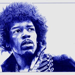 Gribouillages : portrait de Jimi Hendrix