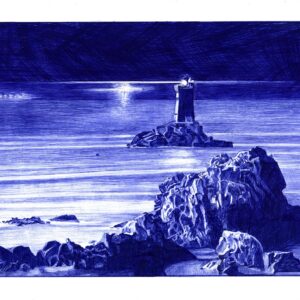 Vue nocturne du Raz de Sein