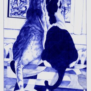 Gribouillage : les deux chats